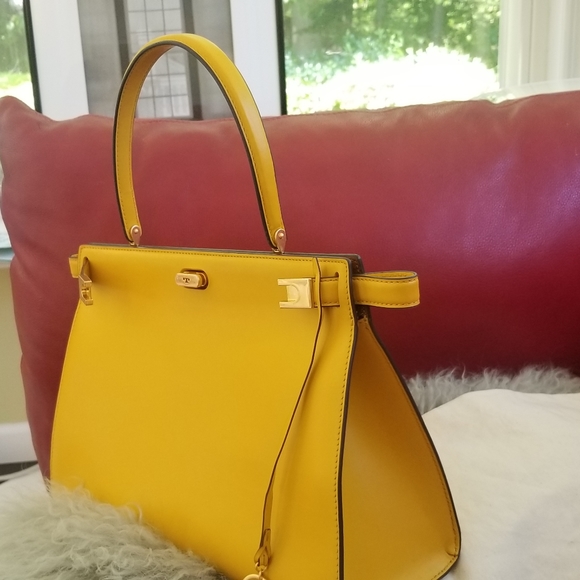 Gone Baby Gone...Tory Burch Lee Radziwill Satchel Large - Picture 4 of 12